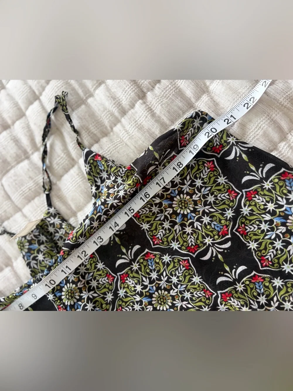 Intimately Free People Black Floral Tile Print V-Neck Cami